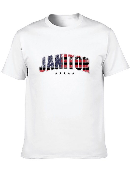 Janitor American Flag Patriotic T-Shirt