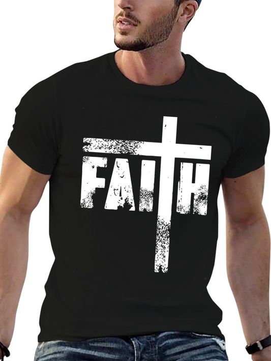 Faith Cross Graphic T-Shirt - Black