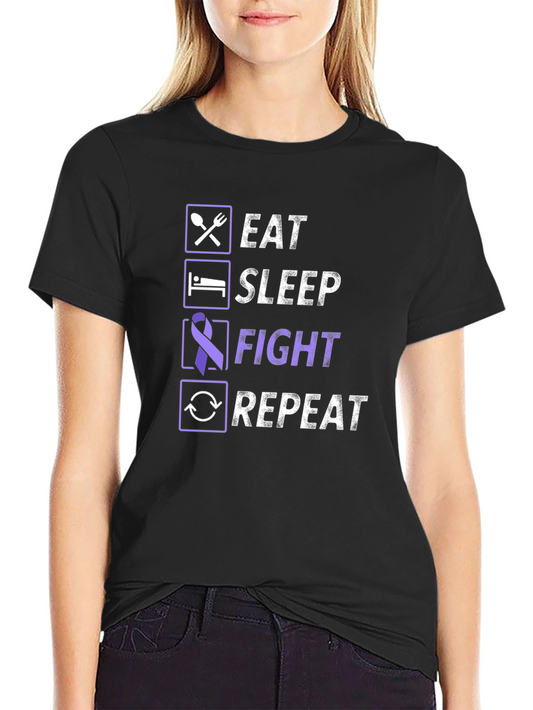 Eat Sleep Fight Repeat Awareness T-Shirt