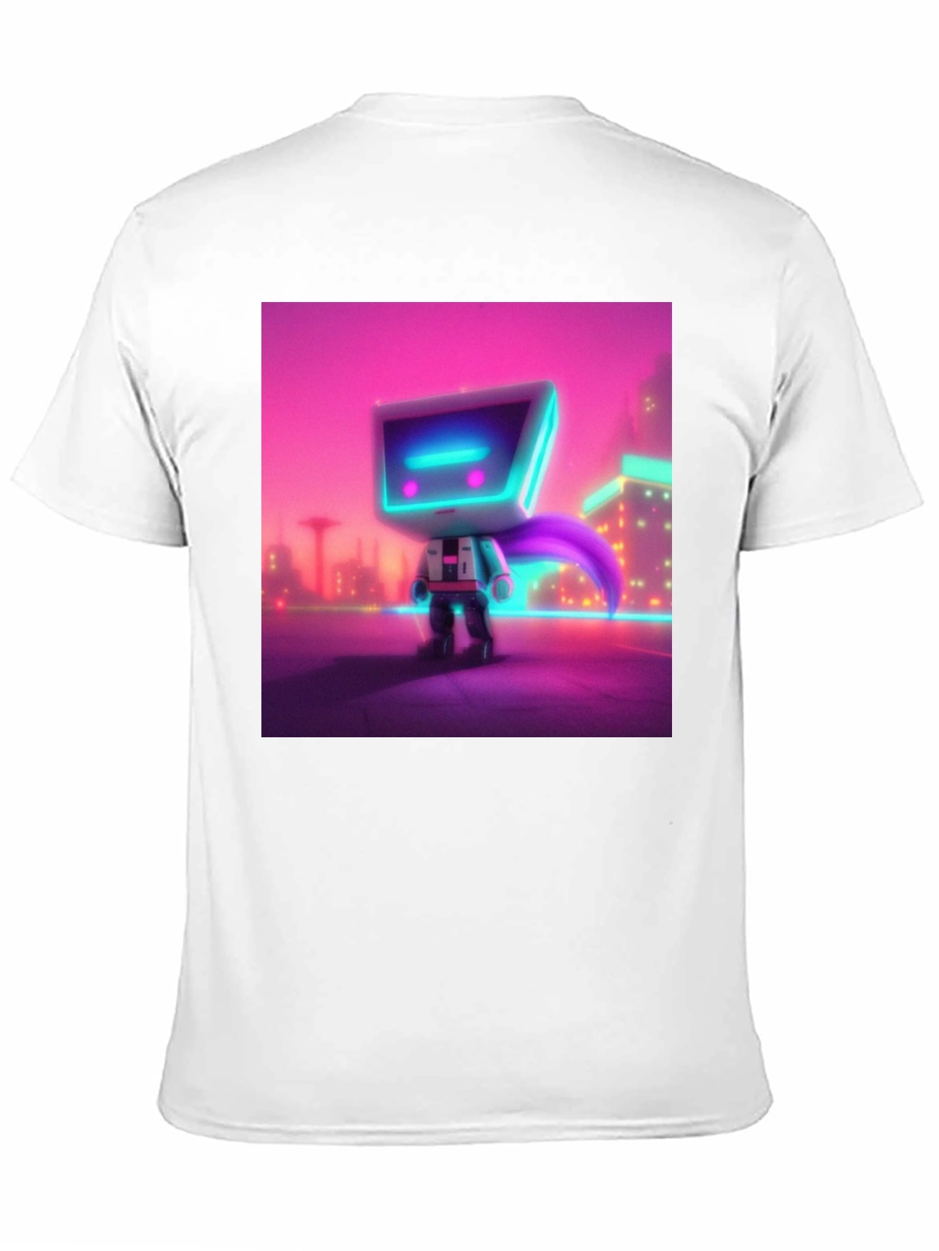 Cyberpunk Robot T-Shirt - Neon City Hero
