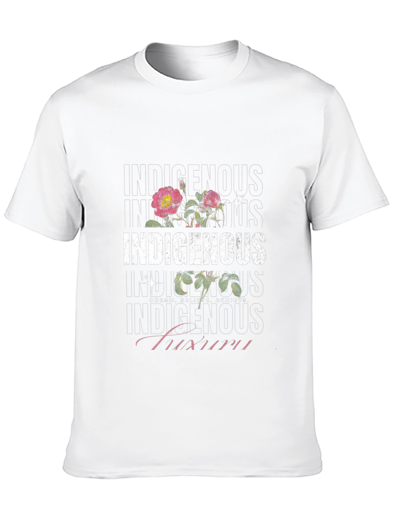 Indigenous Floral Print Black T-Shirt