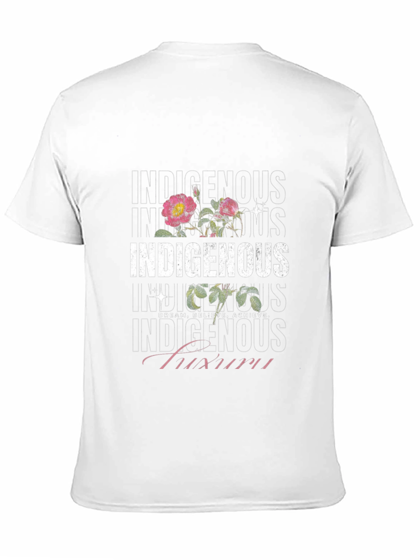 Indigenous Floral Print Black T-Shirt