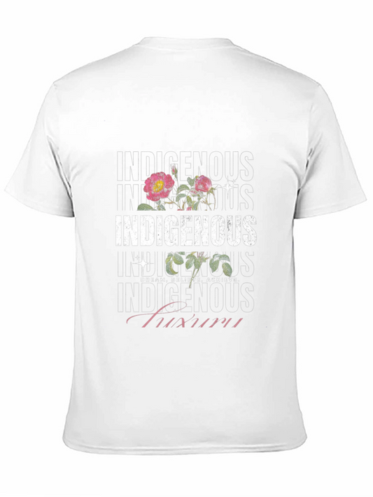 Indigenous Floral Print Black T-Shirt