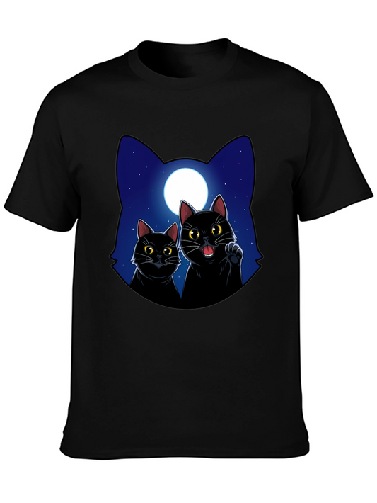 Black Cat Moon Graphic T-Shirt