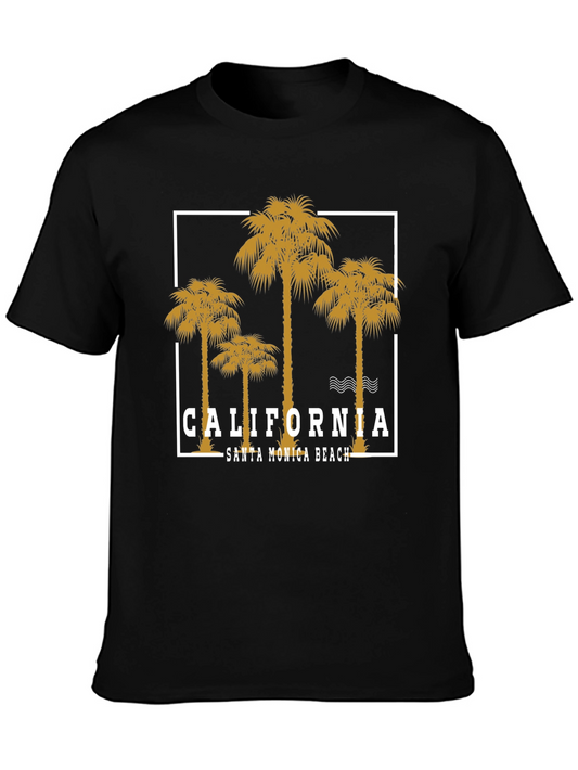 California Santa Monica Beach Graphic T-Shirt