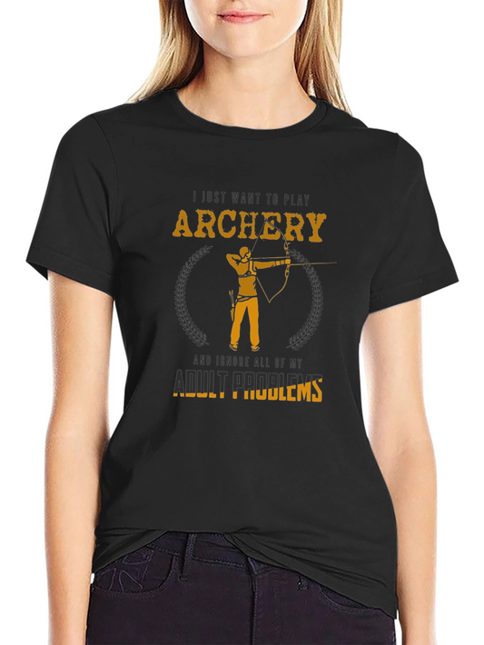 Archery Adult Problems Graphic Tee - Black
