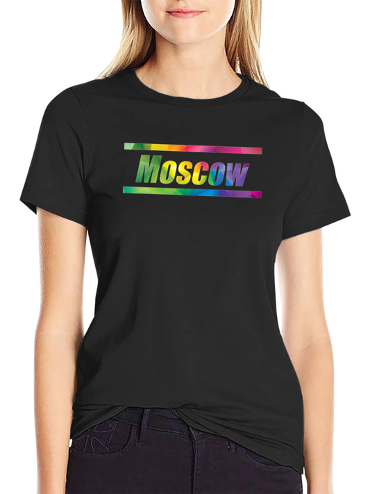 Moscow Rainbow Graphic Tee - Black