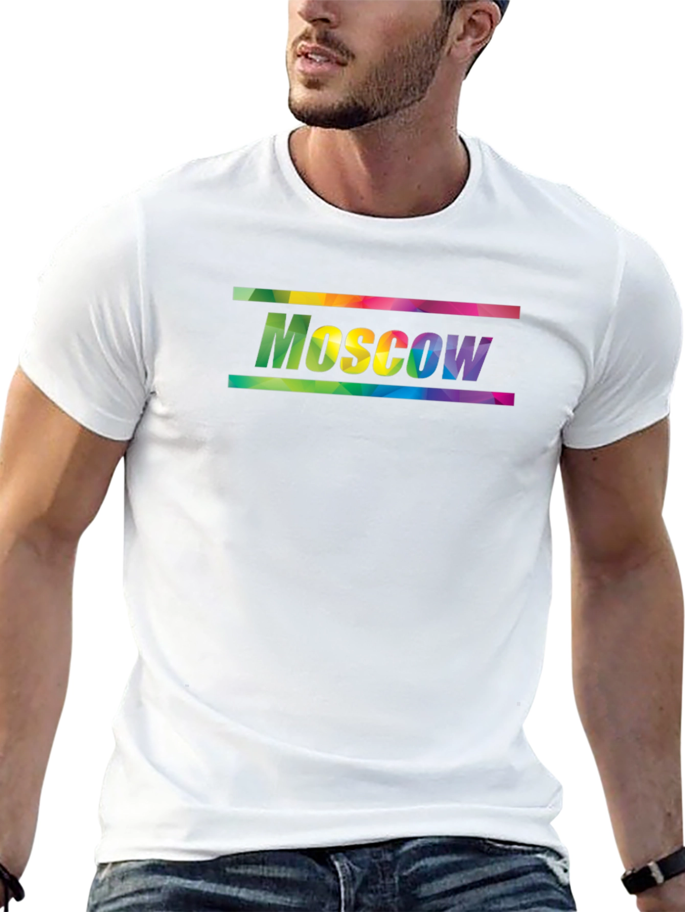 Moscow Rainbow Graphic Tee - Black