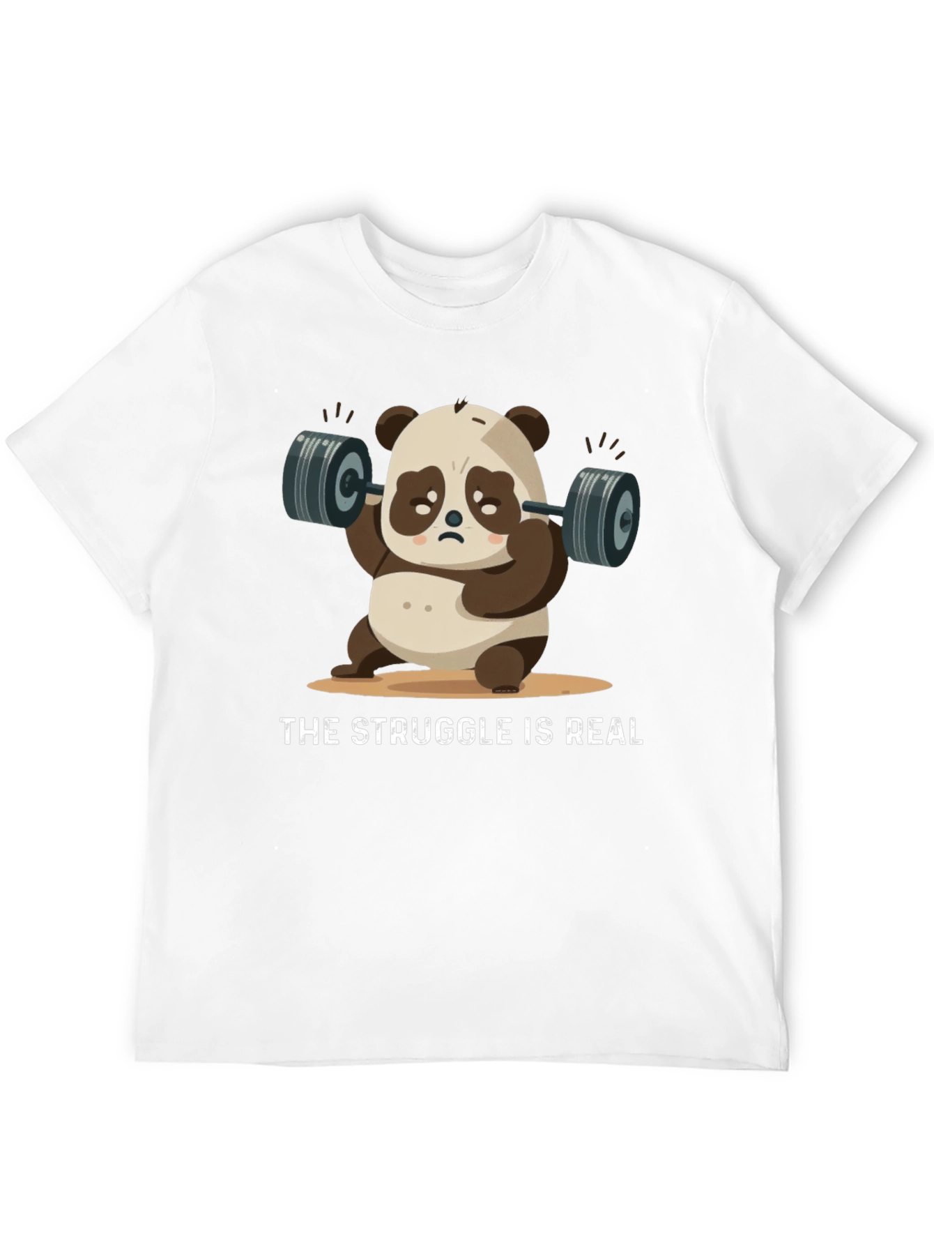 Funny Panda Lifting Weights T-Shirt