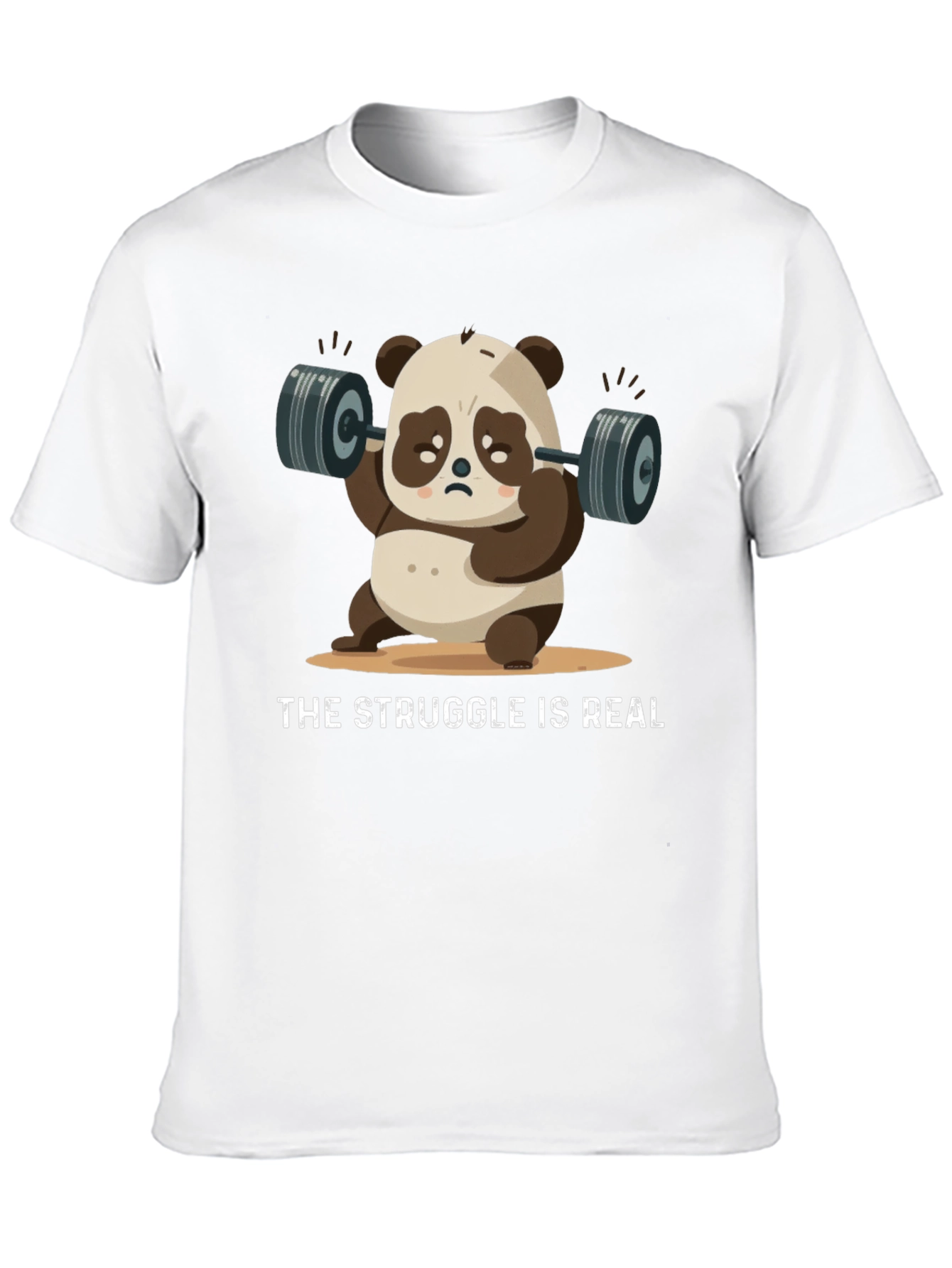 Funny Panda Lifting Weights T-Shirt