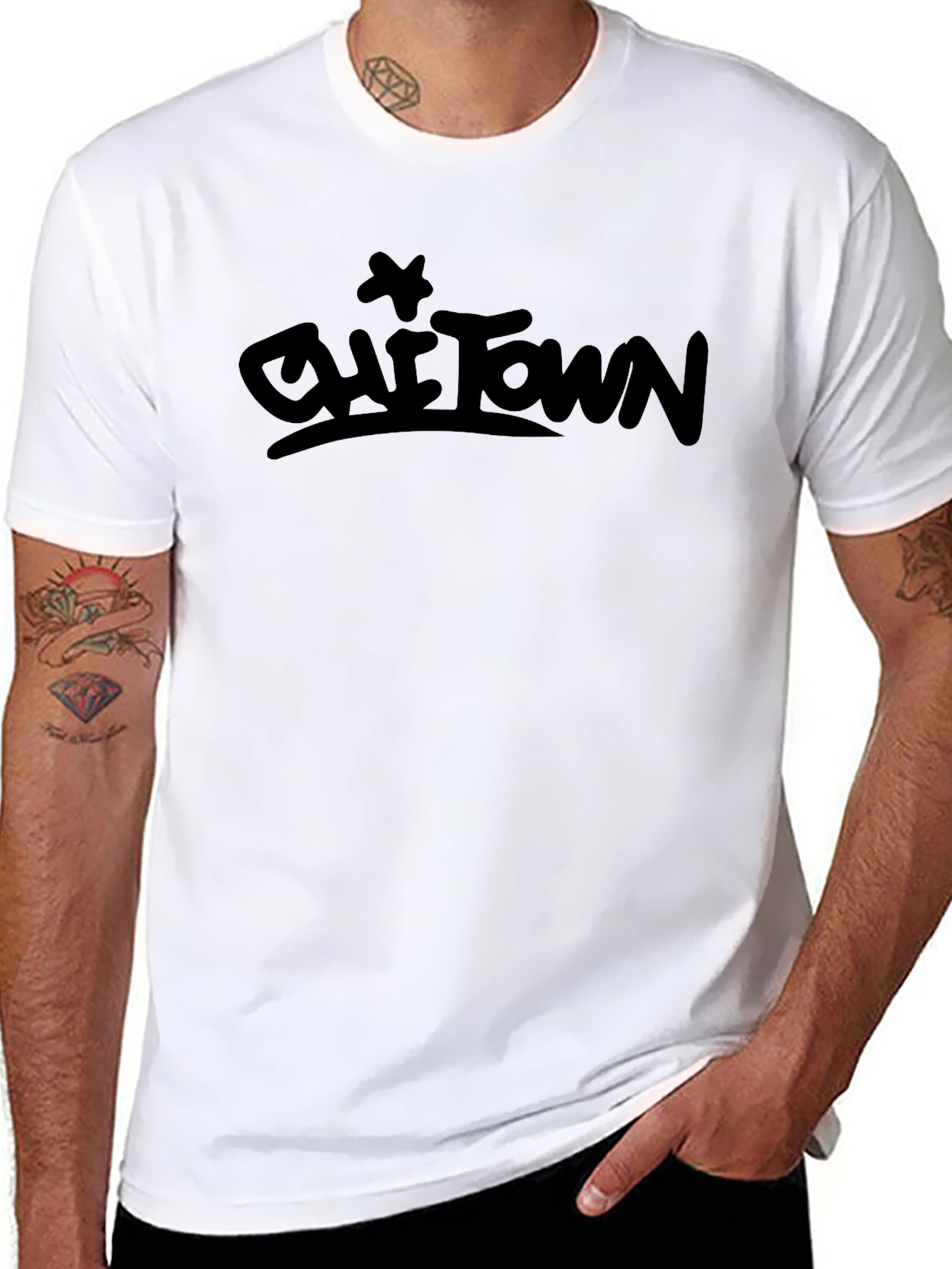 Cool Graphic Print T-Shirt - Black