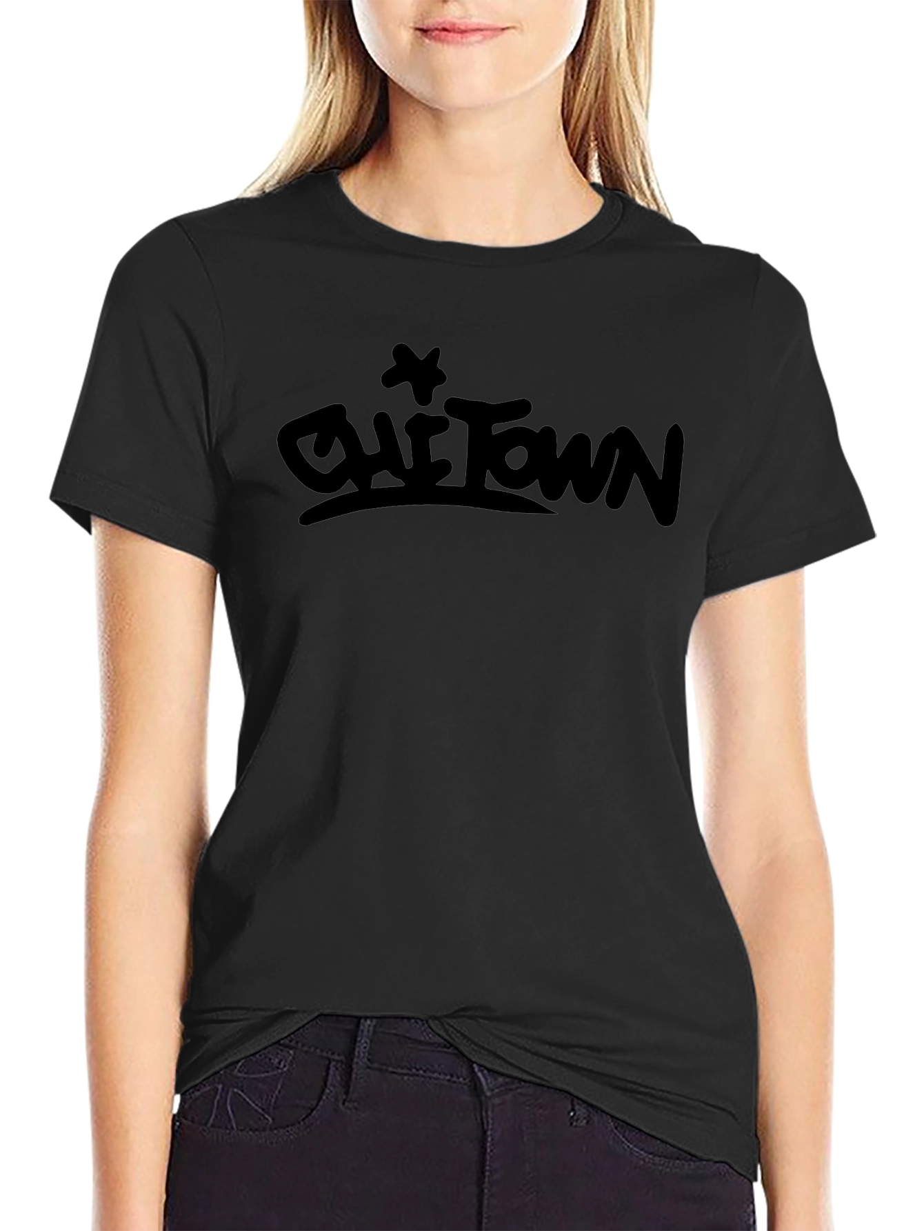 Cool Graphic Print T-Shirt - Black
