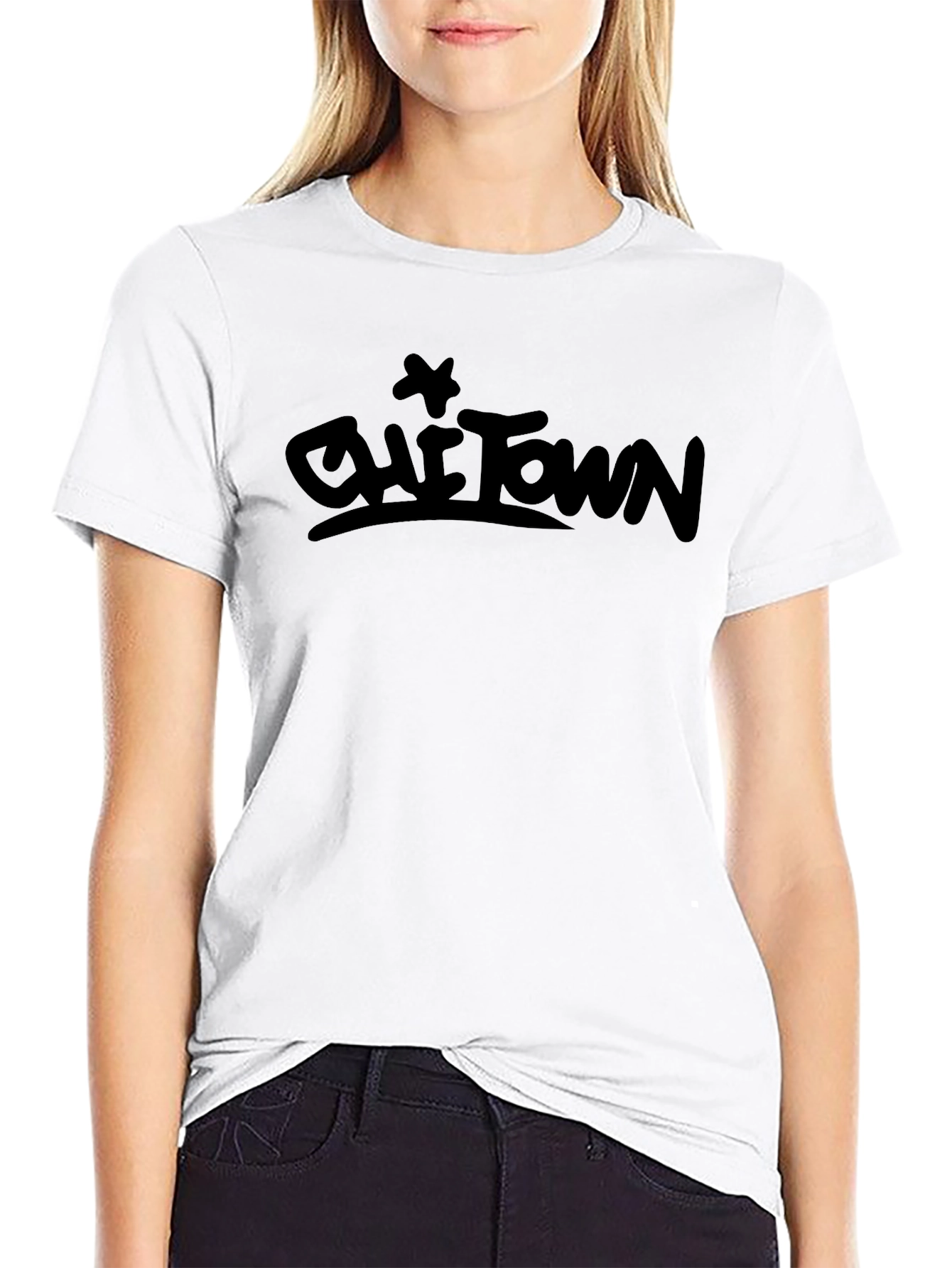 Cool Graphic Print T-Shirt - Black