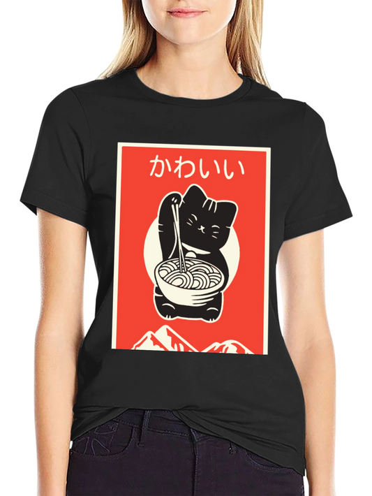 Kawaii Ramen Cat T-Shirt - Stylish Anime Inspired Design