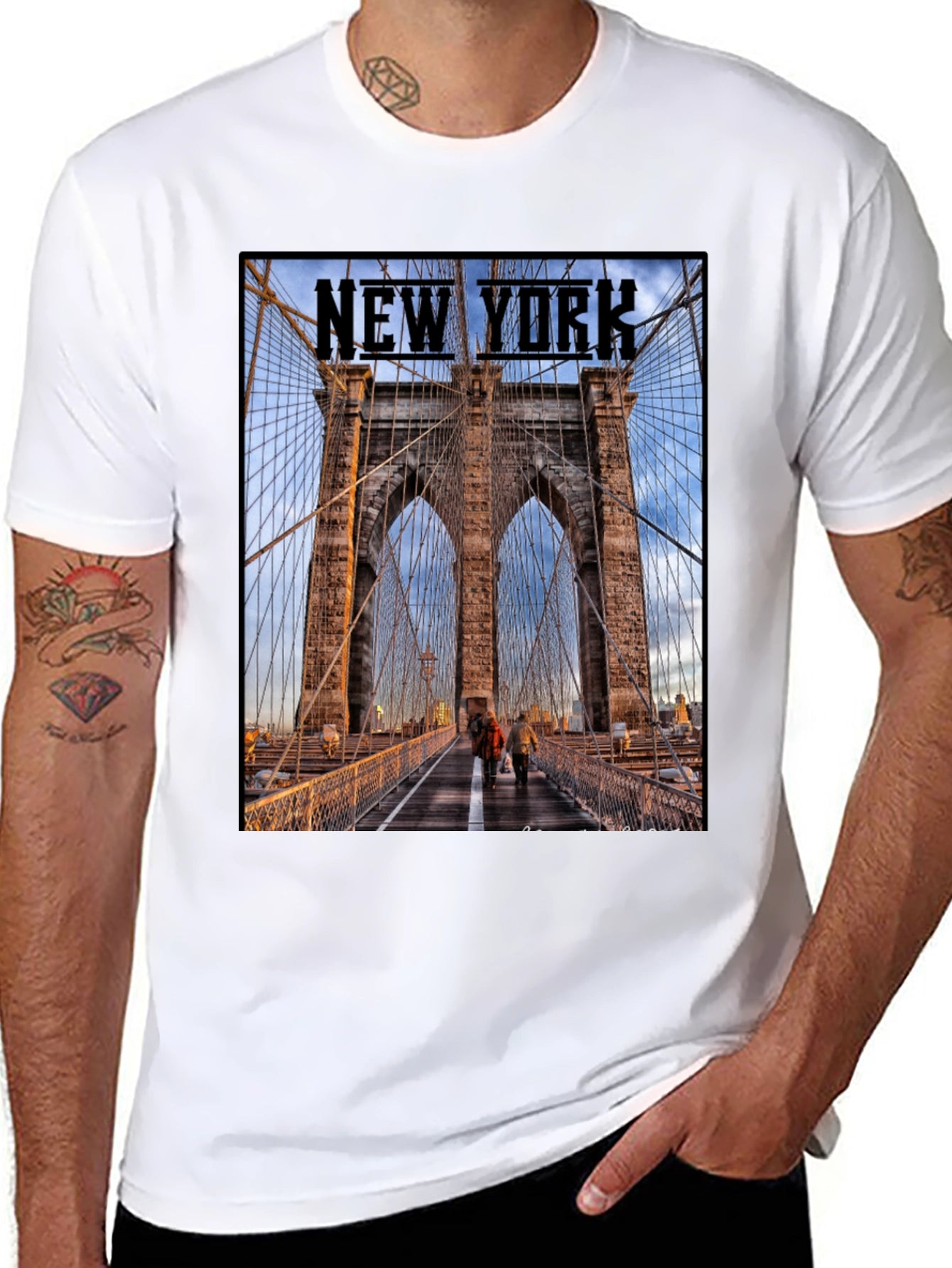 New York Bridge Graphic T-Shirt