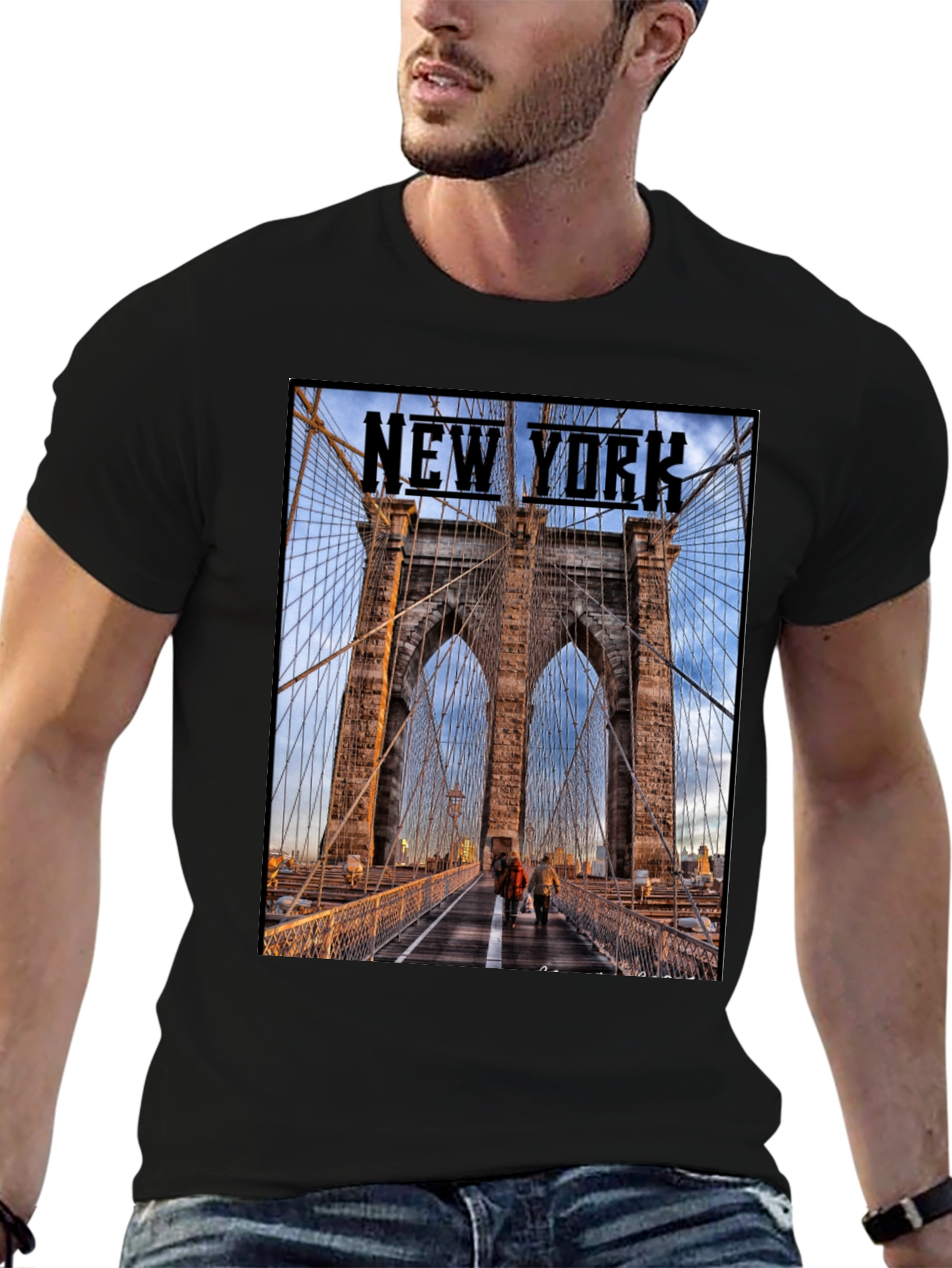 New York Bridge Graphic T-Shirt