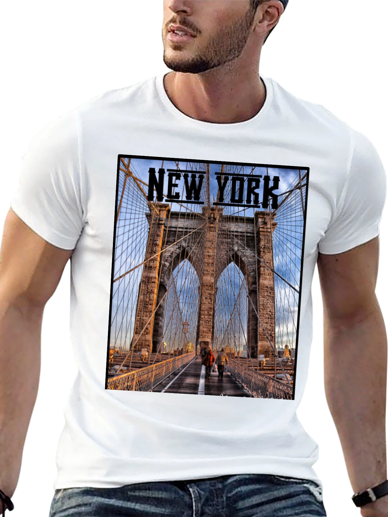 New York Bridge Graphic T-Shirt