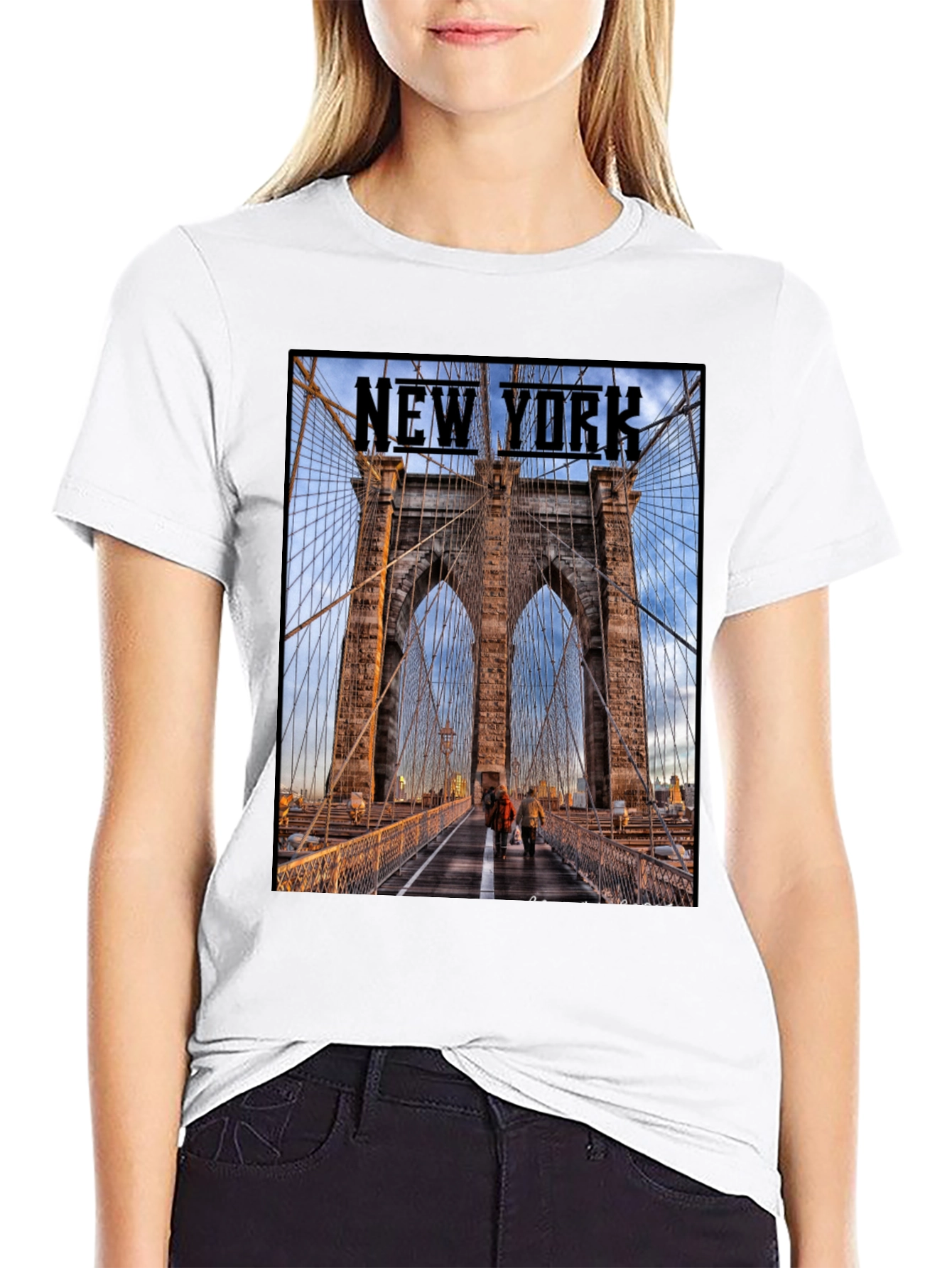 New York Bridge Graphic T-Shirt
