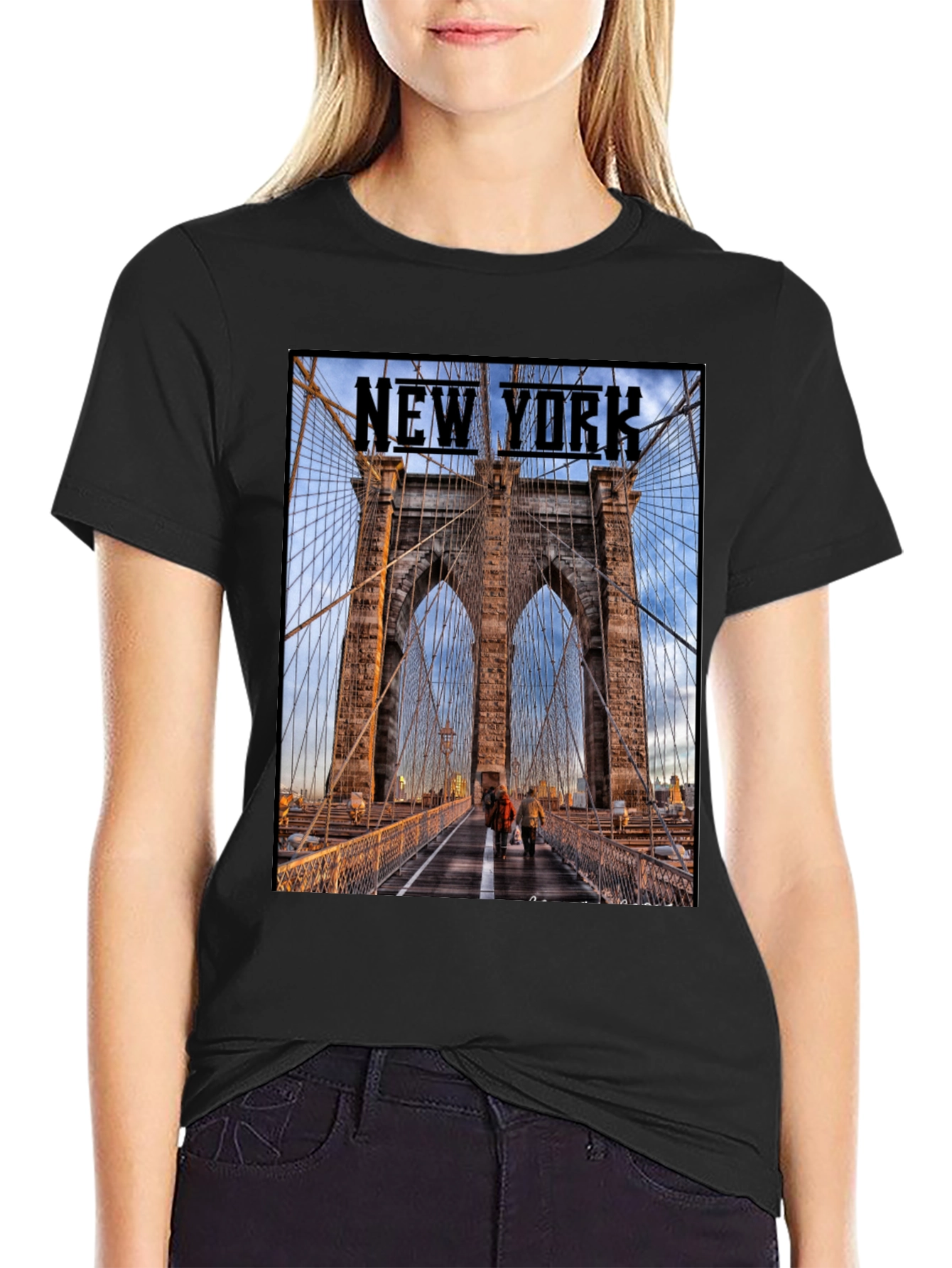 New York Bridge Graphic T-Shirt