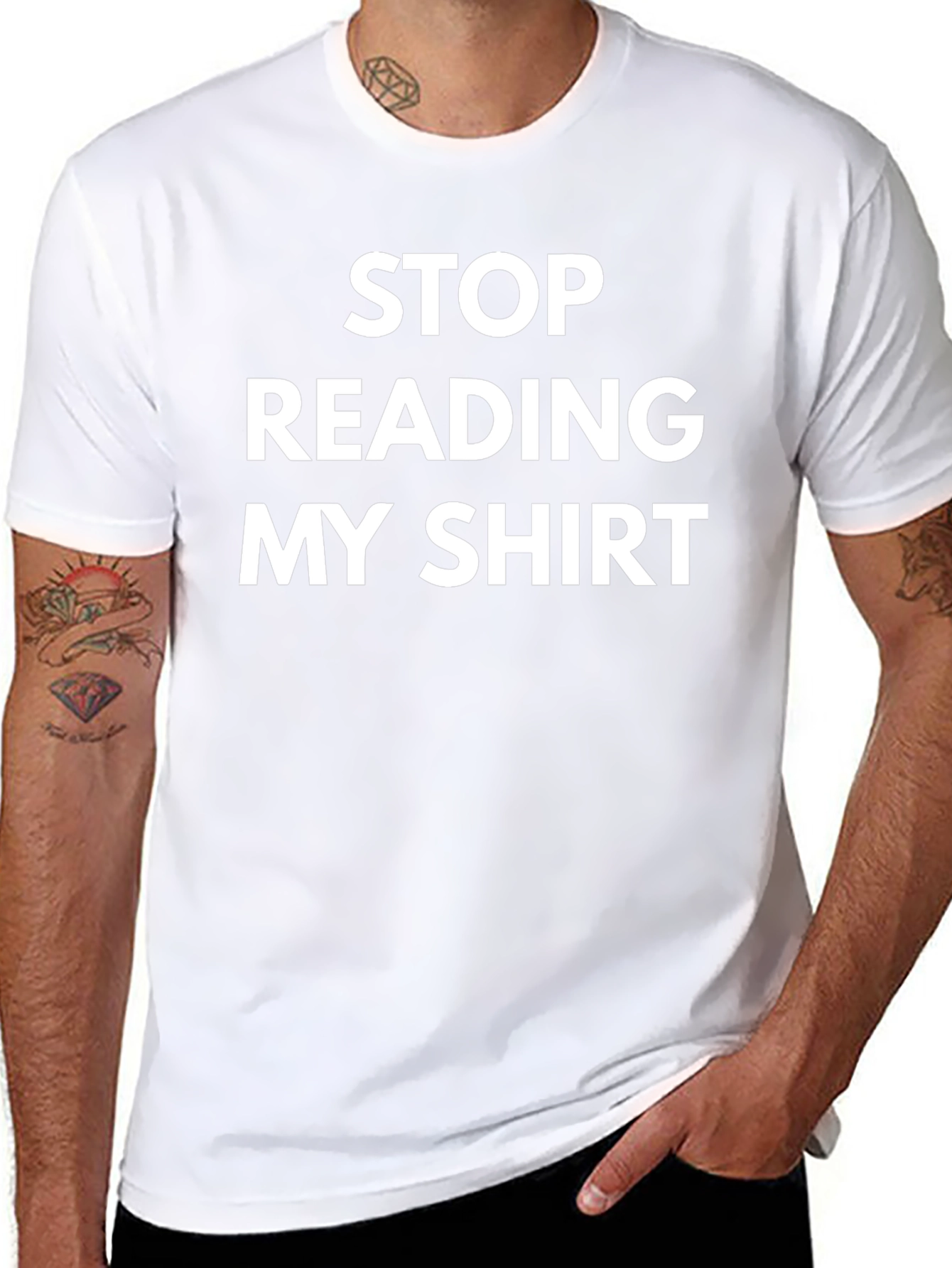 Funny Stop Reading My Shirt Black Tee