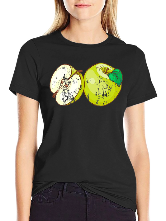 Apple Graphic T-Shirt - Casual Black Tee