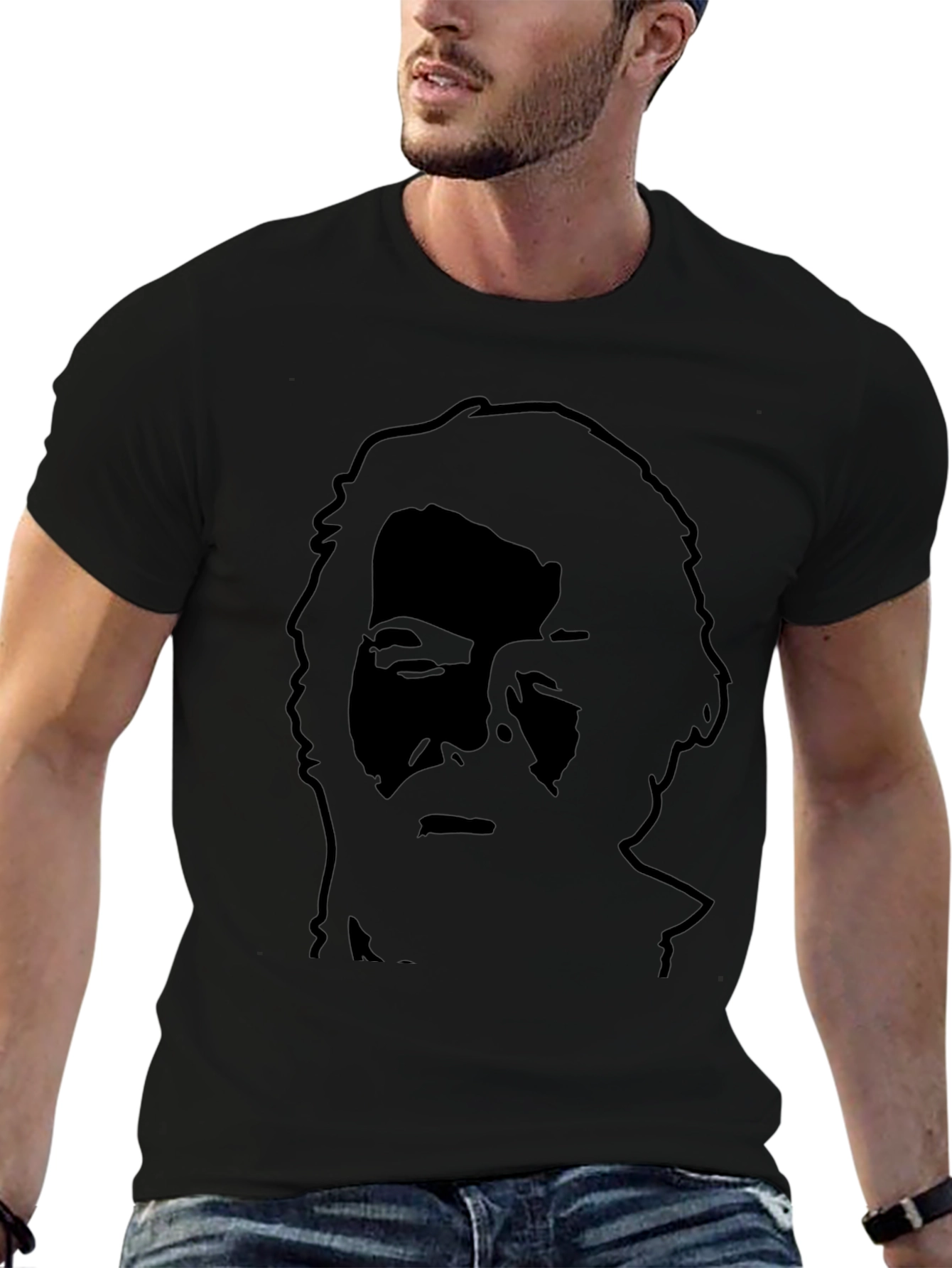 Silhouette Portrait Black T-Shirt