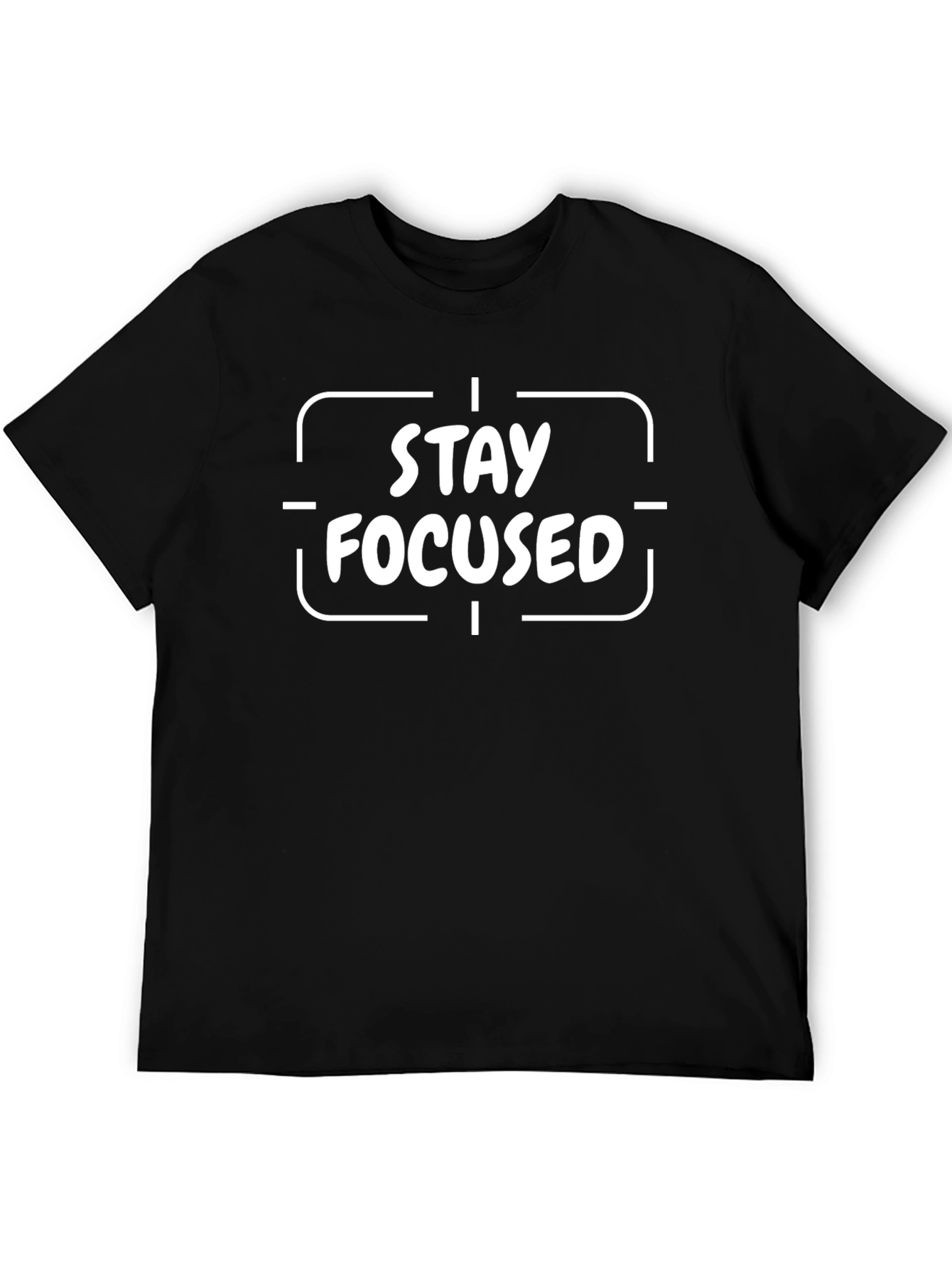 Stay Focused Graphic Print Black T-Shirt
