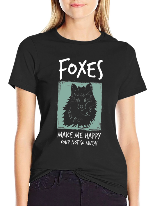 Foxes Make Me Happy Graphic T-Shirt