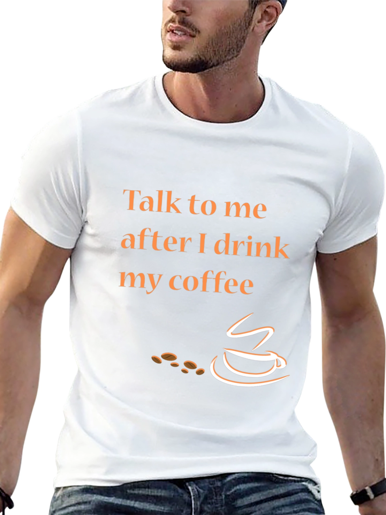 Talk To Me After Coffee Graphic Tee - Black