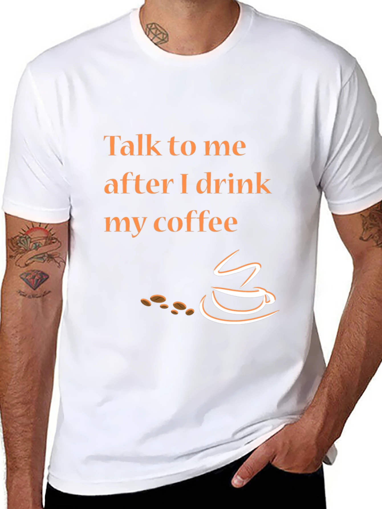Talk To Me After Coffee Graphic Tee - Black