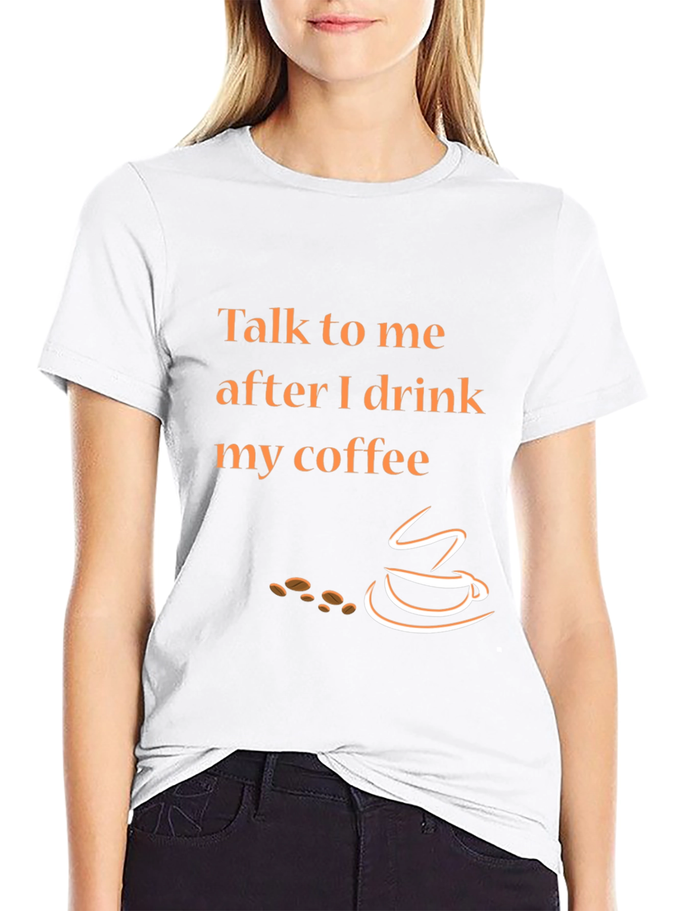 Talk To Me After Coffee Graphic Tee - Black