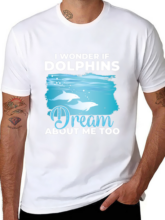Dolphins Dream T-Shirt - Black Cotton Graphic Tee