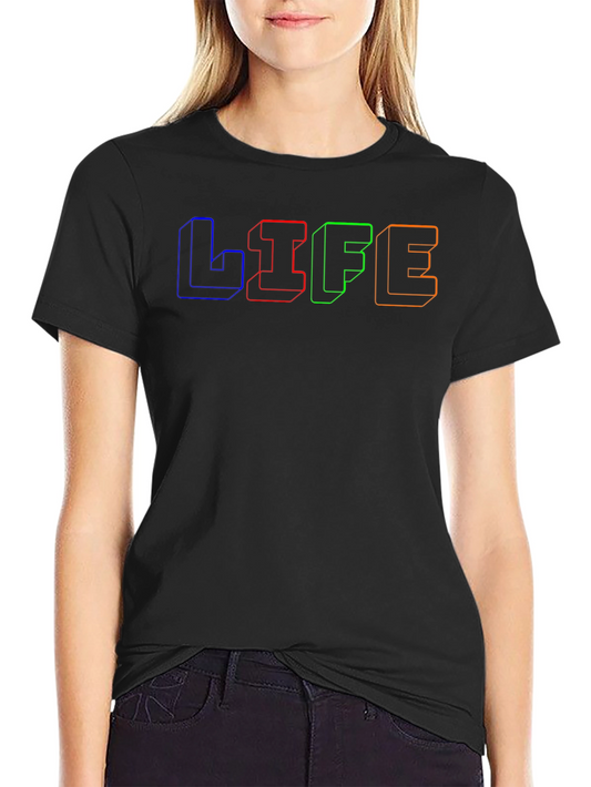 LIFE Colorful Outline Graphic T-Shirt