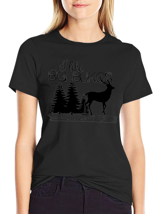 I Like Big Bucks T-Shirt - Black Deer Graphic Tee