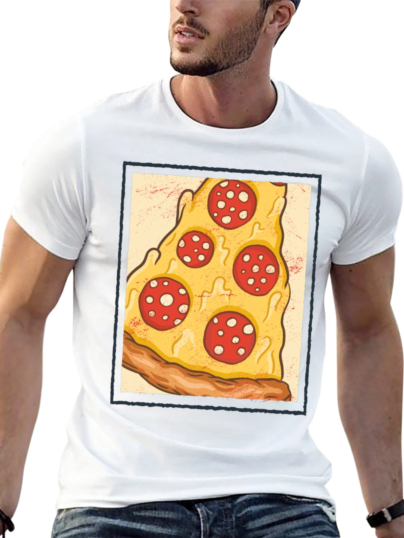 Pizza Slice Graphic Tee - Casual Cotton T-Shirt