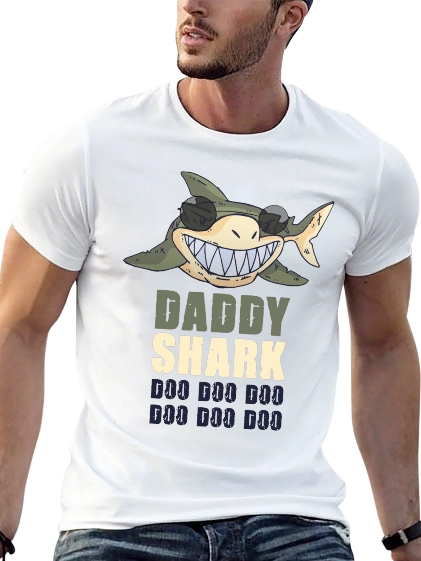Daddy Shark Graphic Tee - Fun Dad Shirt