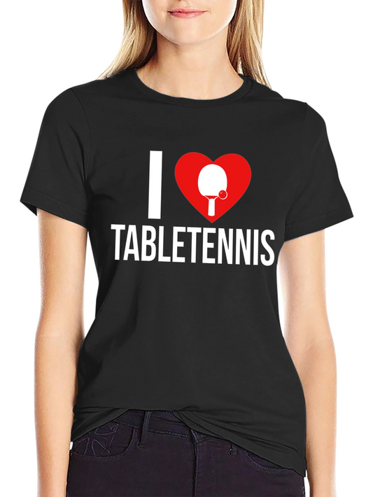 I Heart Table Tennis T-Shirt - Black