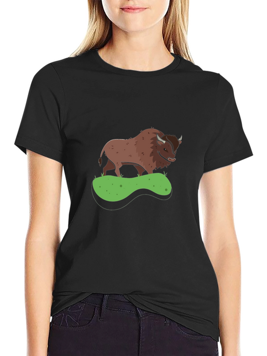Bison Graphic Tee - Black Casual Shirt