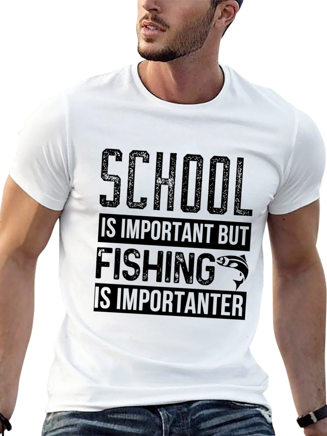 Fishing is Importanter Black T-Shirt