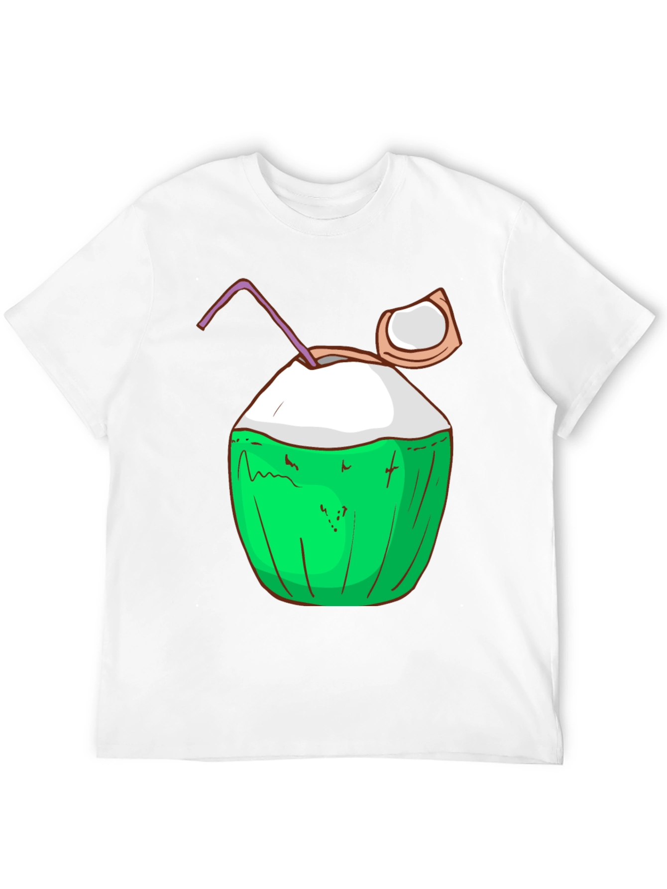 Coconut Drink Graphic Tee - Tropical Summer Vibes
