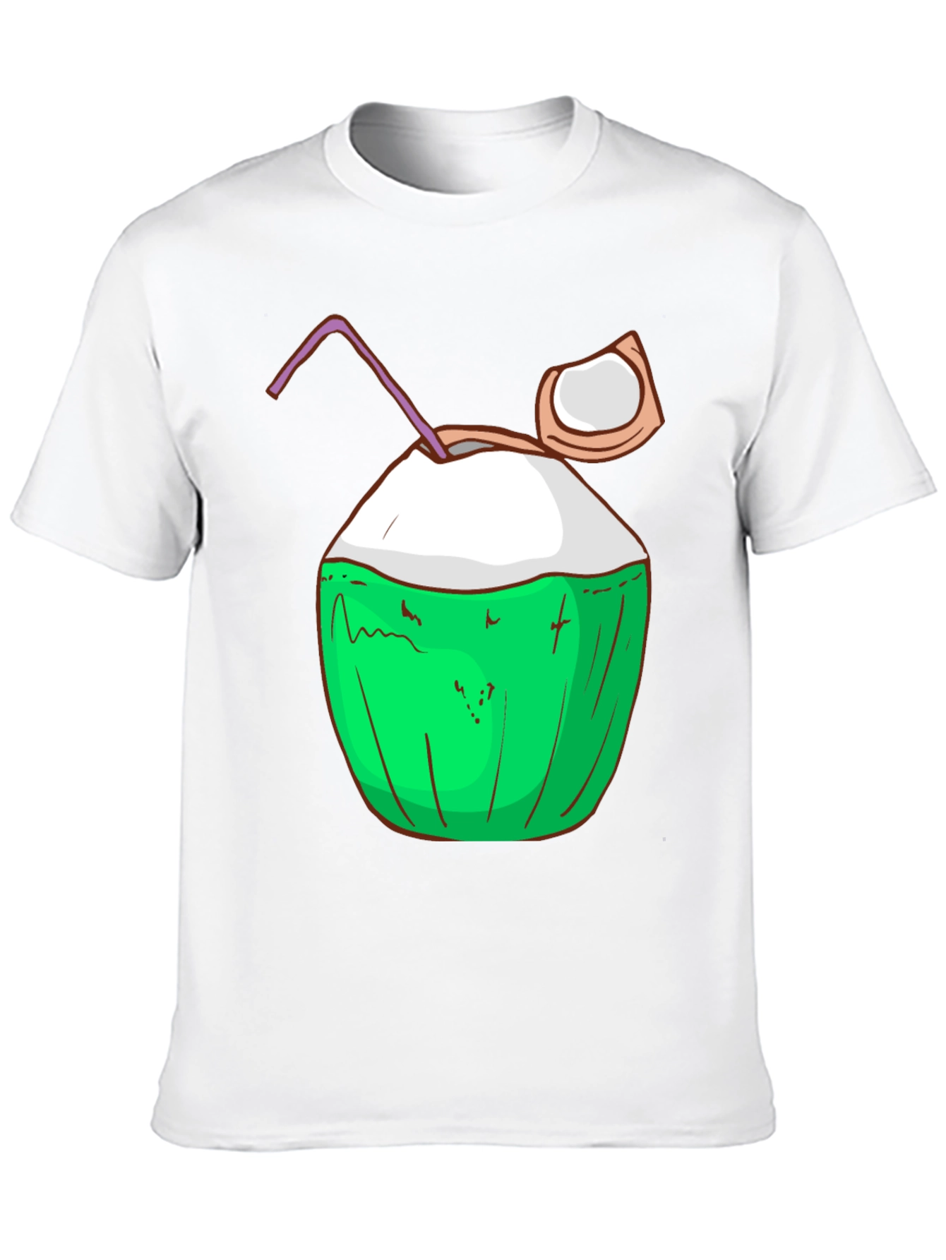 Coconut Drink Graphic Tee - Tropical Summer Vibes