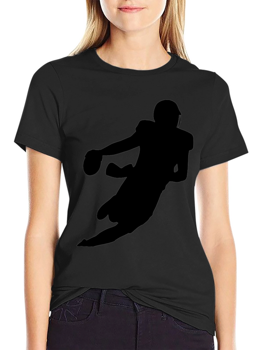Football Silhouette Black T-Shirt