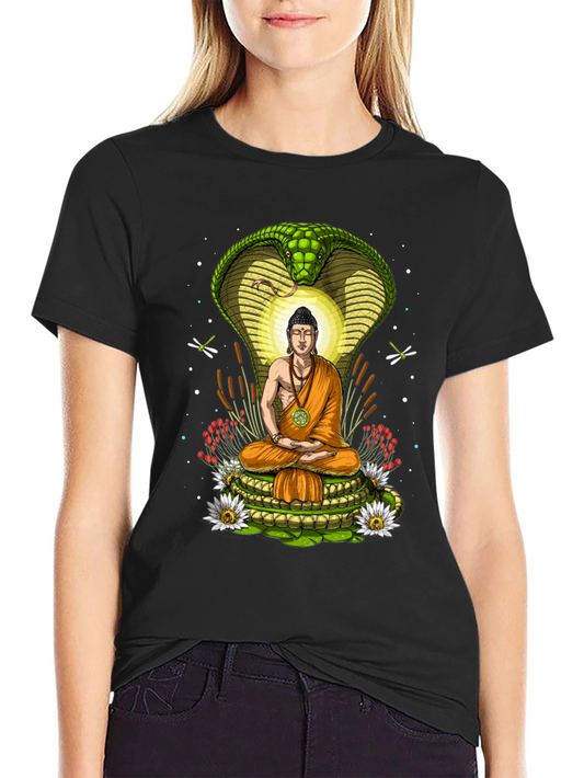 Buddha Cobra T-Shirt - Meditating Under Protection