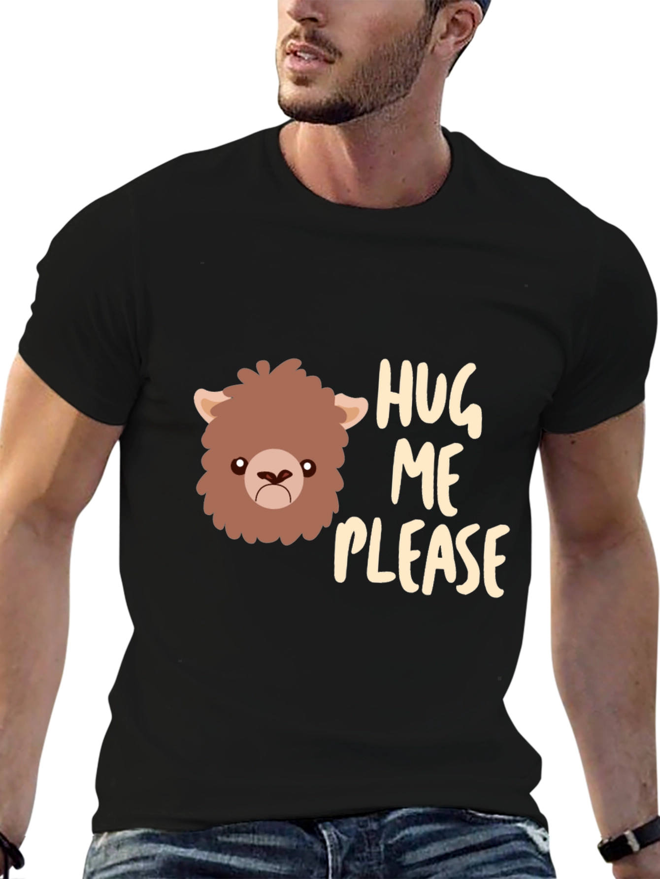 Hug Me Please Black T-Shirt