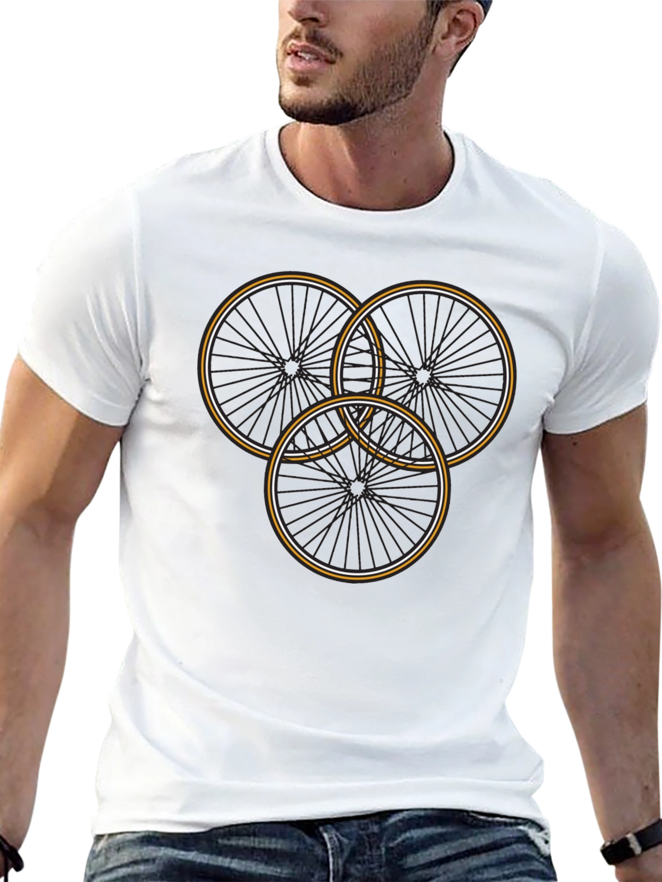 Cycle Wheel Graphic Tee - Stylish Mens T-Shirt