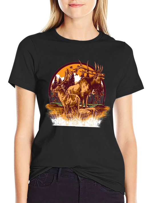 Elk Graphic Tee - Nature Lovers Shirt