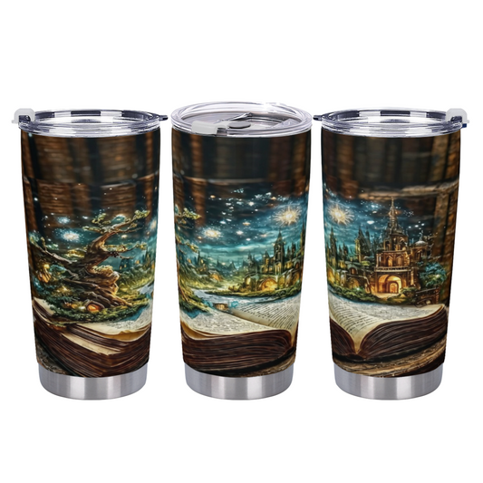 Enchanted Magic Ancient Tree on Antique Books Fantasy Cup