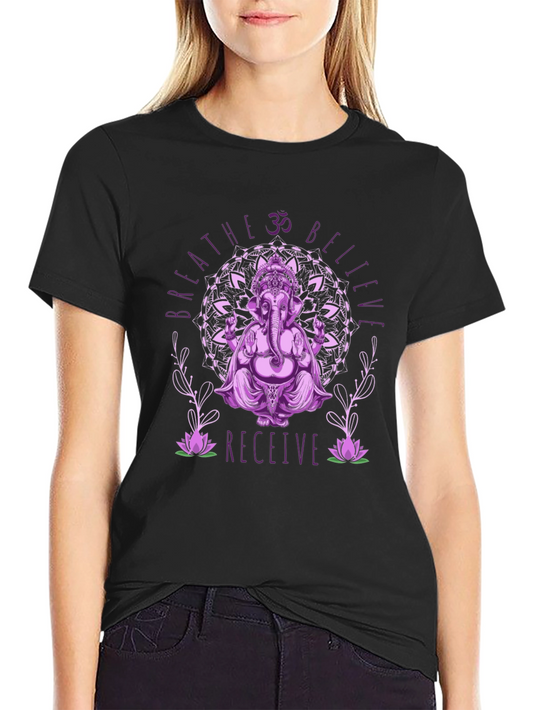 Ganesha Mandala Graphic Tee - Breathe Believe Receive