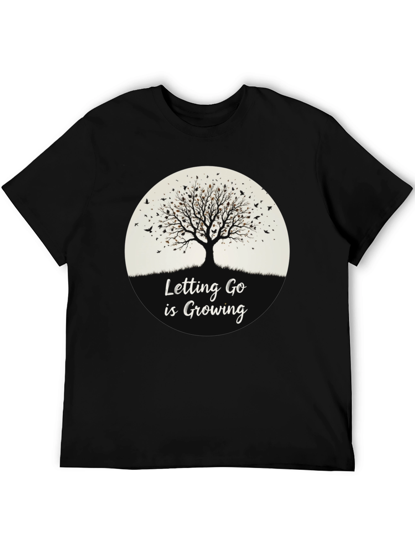 Letting Go is Growing Black Graphic Tee