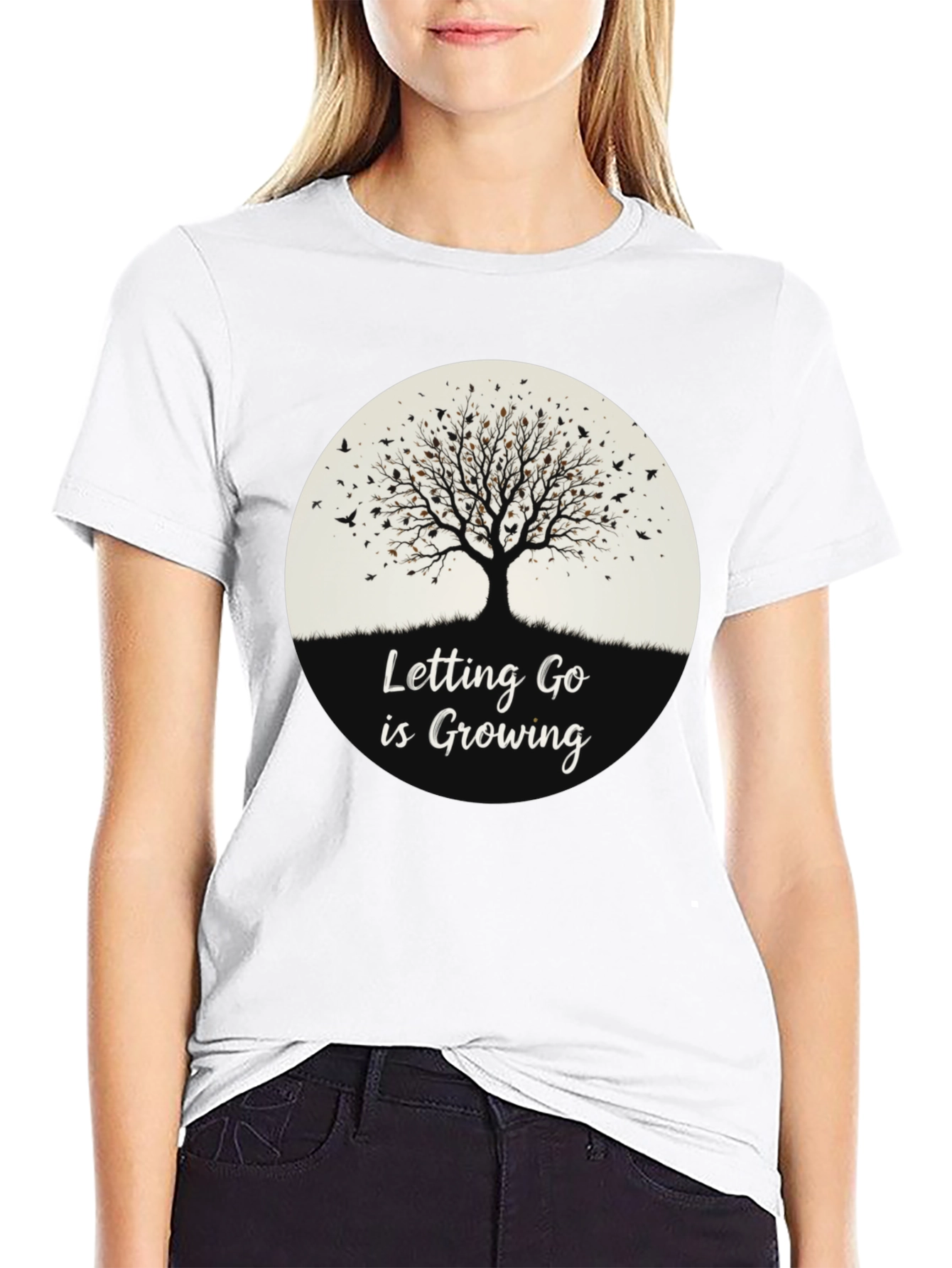 Letting Go is Growing Black Graphic Tee